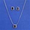 American Diamond Classic Pendant Set with Rhodium Plating