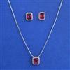 American Diamond Classic Pendant Set with Rhodium Plating