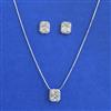 American Diamond Classic Pendant Set with Rhodium Plating
