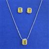 American Diamond Classic Pendant Set with Rhodium Plating
