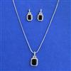 American Diamond Classic Pendant Set with Rhodium Plating