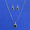 American Diamond Classic Pendant Set with Rhodium Plating