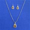 American Diamond Classic Pendant Set with Rhodium Plating