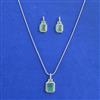 American Diamond Classic Pendant Set with Rhodium Plating