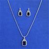 American Diamond Classic Pendant Set with Rhodium Plating