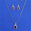 American Diamond Classic Pendant Set with Rhodium Plating