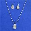 American Diamond Classic Pendant Set with Rhodium Plating