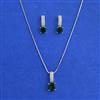 American Diamond Classic Pendant Set with Rhodium Plating