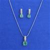 American Diamond Classic Pendant Set with Rhodium Plating