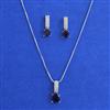 American Diamond Classic Pendant Set with Rhodium Plating