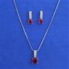 American Diamond Classic Pendant Set with Rhodium Plating