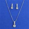 American Diamond Classic Pendant Set with Rhodium Plating
