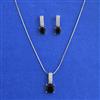 American Diamond Classic Pendant Set with Rhodium Plating