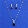 American Diamond Classic Pendant Set with Rhodium Plating