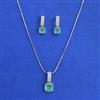 American Diamond Classic Pendant Set with Rhodium Plating