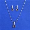 American Diamond Classic Pendant Set with Rhodium Plating
