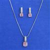 American Diamond Classic Pendant Set with Rhodium Plating