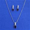 American Diamond Classic Pendant Set with Rhodium Plating