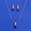American Diamond Classic Pendant Set with Rhodium Plating