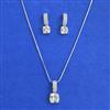 American Diamond Classic Pendant Set with Rhodium Plating