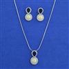 American Diamond Classic Pendant Set with Rhodium Plating