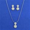 American Diamond Classic Pendant Set with Rhodium Plating