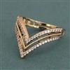 American Diamond Adjustable Ring with Rhodium Plating 2 Tone Plating Mehndi Plating