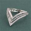 American Diamond Adjustable Ring with Rhodium Plating 2 Tone Plating Mehndi Plating