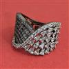 American Diamond Adjustable Ring with Black Plating
