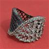 American Diamond Adjustable Ring with Black Plating