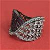 American Diamond Adjustable Ring with Black Plating
