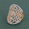 American Diamond Adjustable Ring with Rhodium Plating Mehndi Plating Carat Plating