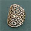 American Diamond Adjustable Ring with Rhodium Plating Mehndi Plating Carat Plating