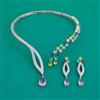American Diamond Classic Necklace with Rhodium Plating