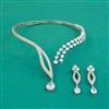 American Diamond Classic Necklace with Rhodium Plating