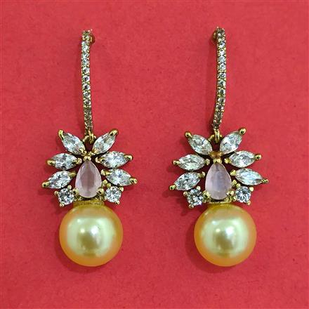 American Diamond Classic Earring with Mehndi Plating