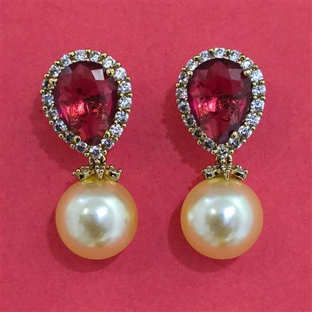 American Diamond Classic Earring with Mehndi Plating