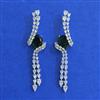 American Diamond Long Earring with Rhodium Plating