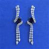 American Diamond Long Earring with Rhodium Plating