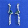 American Diamond Long Earring with Rhodium Plating