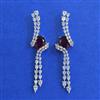 American Diamond Long Earring with Rhodium Plating