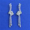 American Diamond Long Earring with Rhodium Plating