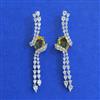 American Diamond Long Earring with Rhodium Plating