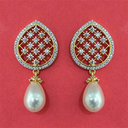 American Diamond Classic Earring with Rhodium Plating 2 Tone Plating Black Plating