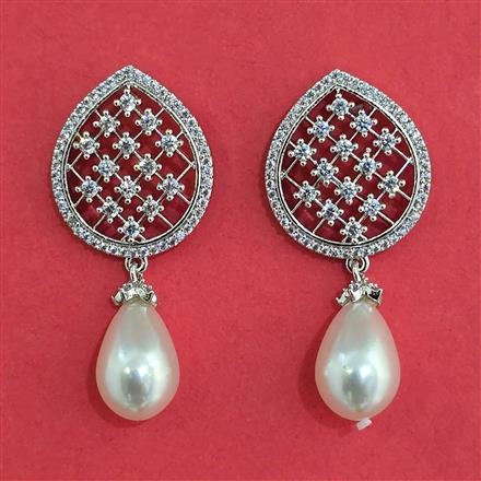 American Diamond Classic Earring with Rhodium Plating 2 Tone Plating Black Plating