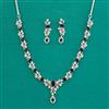 American Diamond Classic Necklace with Rhodium Plating