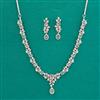 American Diamond Classic Necklace with Rhodium Plating