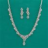 American Diamond Classic Necklace with Rhodium Plating
