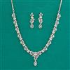 American Diamond Classic Necklace with Rhodium Plating
