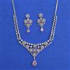 American Diamond Classic Necklace with Rhodium Plating